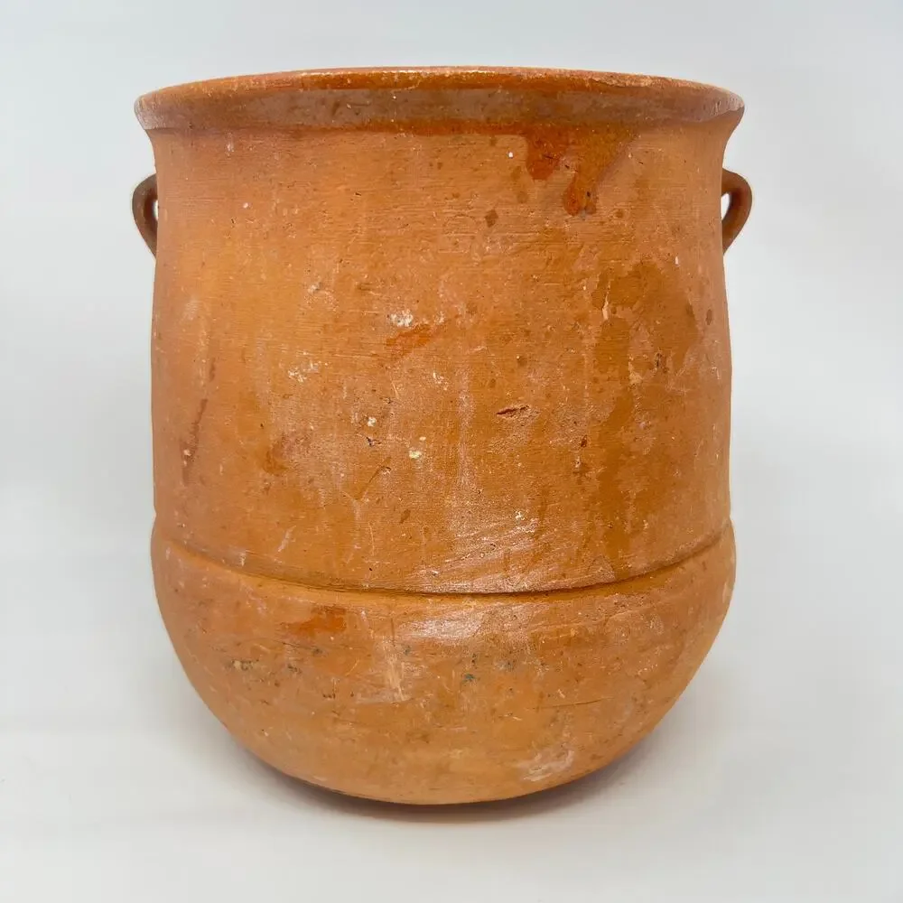 Antique Greek Terracotta Olive Oil Pot Pithari Jar Signed Ophrisi Crock 9 Inches